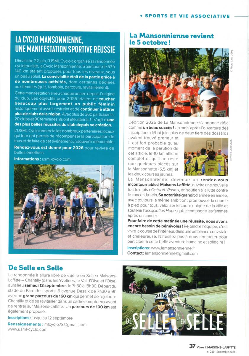 Article Vivre à ML Septembre 2025