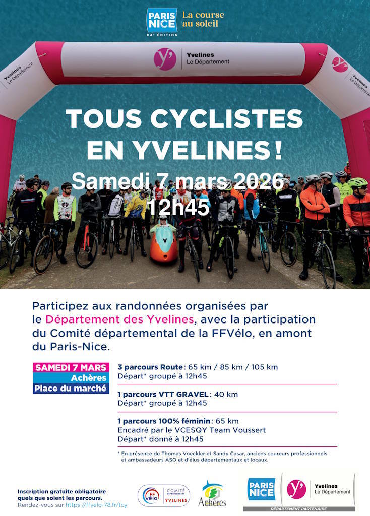 Rando Cyclo Paris Nice - Tous cyclistes en Yvelines