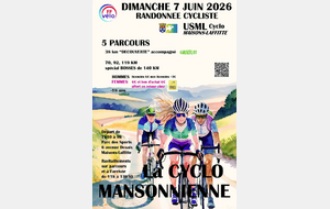 ORGANISATION LA CYCLO MANSONNIENNE  - DIMANCHE  07 JUIN 2026